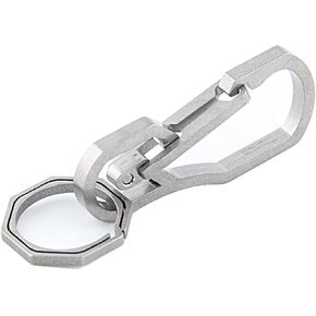 Titanium Multi Tools Keychain Hook EDC Tool Max-bearing 50KG Keychain for Hiking Camping Outdoor (Titanium)