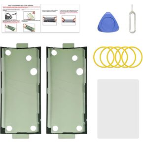 2 Pcs Galaxy S22 Ultra Back Cover Pre-Cut Sticker Tape Replacement, Back Cover Adhesive for Galaxy S22 Ultra with Tools & Instruction