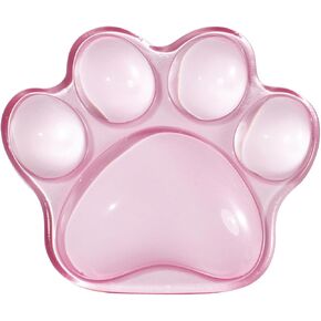 Cat Paw Mouse Wrist Rest, Gel Clear Mouse Wrist Support Pad, Cute Ergonomic Wrist Cushion for Mouse, Soft Transparent Wrist Pain Relief for Office Home Desk Computer Mouse(Pink)