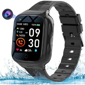 Elderly 4G GPS Smart Watch Waterproof Senior Real-Time Tracking Phone Video Call SOS Emergency Alarm Voice Message Geo-Fence Touch Screen Pedometer Anti-Lost Tracker Father Mother's Day Global Version