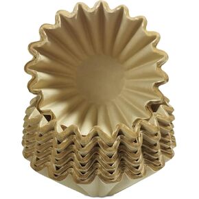 100 Pcs Coffee Filters, 1-4 Cup Basket Coffee Filters, Natural Brown Unbleached Basket Filters Paper for Home, Office Single Cup Coffee Filter