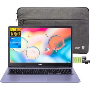 acer Chromebook 315 15.6" FHD Laptop for Home & Students, Dual-Core Intel Celeron N4500, 4GB RAM, 64GB eMMC+64GB SD Card, Numeric Keypad, Long Battery Life, USB, Chrome OS, Purple, w/Battery