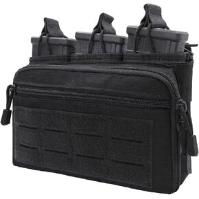 Tactical Mag Admin Pouch Molle Mag Pouch, Open Top Single/Double/Triple Magazine Pouch Holder Carrier for M4 M16 AK AR Glock M1911 92F 9mm Molle Utility Tool Pouch Medical EMT Organizer