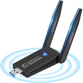 USB WiFi Adapter, Aigital 1300Mbps Dual Band Wi-Fi Dongle, USB 3.0 MU-MIMO Wireless Network Adapter with Antennas for Desktop PC Laptop, Compatible with Windows 11/10/8/7/Vista/XP & Mac OS X 10~11