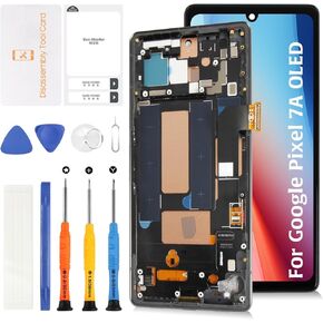 OLED for Google Pixel 7A 6.0" Display Screen +Frame (Fingerprint Support) LCD Screen Replacement Display Touch Digitizer Assembly G0DZQ GWKK3 GHL1X