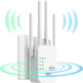 2025 Fastest WiFi Extender,WiFi Extender Signal Booster for Home Cover up to 9000Sq.ft for 40+ Devices,WiFi Repeater with 4 Antennas 360° Full Coverage,1-Tap Setup & Ethernet Port