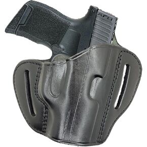 Sig P365 OWB Leather Holster - Handmade Concealed Carry Belt Gun Holster - for Sig P365 P365X XL P365 SAS P365 Macro, S&W CSX M&P Bodyguard 380, Ruger LCP Ruger LC9s Pistols - Pancake Firearms Holder