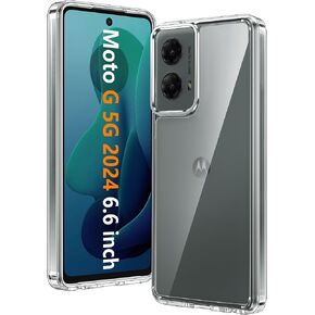 FNTCASE for Motorola Moto G-5G-2024 Case: High Grade Drop Protection Anti Yellowing Cell Phone Cover - Rugged Shockproof Protective Bumper Transparent Cases(Clear)