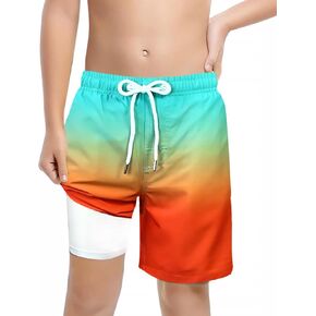 LUCOWEE Boys Swim Trunks Soft Boxers Lined no Chafe Swimsuit Bathing Shorts Sandless Quick Dry UPF 50+ Functional Drawstring