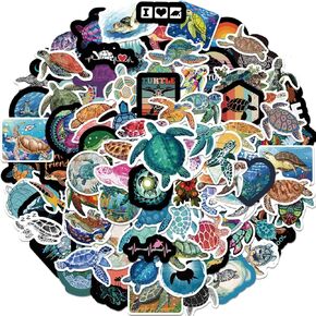 100 PCS Sea Turtle Stickers| Vinyl Waterproof Stickers for Laptop,Bicycle, Luggage,Phone,Skateboard,Hydro Flask,Water Bottles