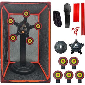 Intelligent Single Wheel with Net Target Digital Display Design, Automatic Rotation Bounce Function Shooting Competition Training (Single Wheel Target with net)