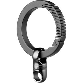 FEGVE Round Keychain Carabiner Clip with Titanium Mini Connecting Key Chain Rings for EDC