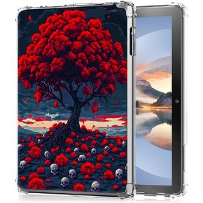 Clear Case for 7" All-New Kindle Paperwhite (12th Generation, 2024) and Kindle Colorsoft Signature Edition, Transparent TPU Silicone Protective Shell Shockproof Cover Case, Red Tree