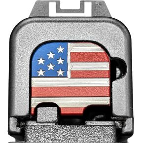 Milspin Slide Back Plate Compatible with Glock Gen 1-5 | American Flag | Veteran Made in USA I CNC Milled (Premium Tri Color, Models G43 G43x G48)