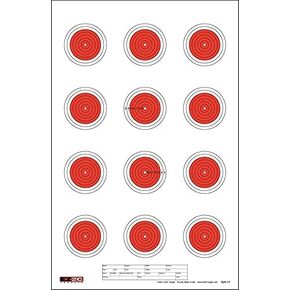 Small Bore 50 Feet Rifle Target ~ EZ2C Targets Style 27 (25 Count) Twelve Targets per Sheet