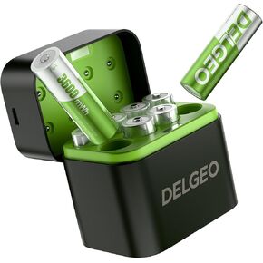 Rechargeable AA Batteries Lithium 8 Count with 2.5H Fast Charger, 1.5V 3600mWh High Capacity AA Lithium Batteries,Constant Output Li-ion Double a Battery with 2000 Cycle Times