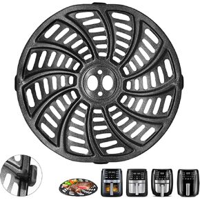 Air Fryer Replacement Parts for Gourmia GAF686 GAF698 Air Fryer, Oval Nonstick 9.3''×8.9'' Food Grade Air Fryer Accessories Grill Pan Grill Plate Crisper Plate Basket Tray Rack with Rubber Bumpers