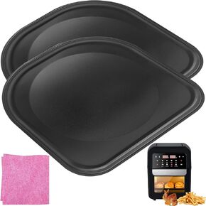 2PCS Air Fryer Drip Tray for PowerXL 6QT, 10QT Air Fryers, Upgraded Air Fryer Drip Pan Replacement Parts for PowerXL Vortex Air Fryer Pro Plus, Nonstick, Dishwasher Safe