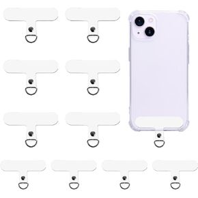 10 Pack Phone Tether Tab, Phone Lanyard Tab Universal Phone Lanyard Patch Phone Lanyard Tab Without Adhesive, Tether Tabs for Cell Phone Tether Tab Phone Lanyard Replacement Part for Cell Phone Strap