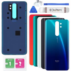 Back Glass Replacement for Xiaomi Redmi Note 8 Pro Back Cover Rear Housing Repair Tool Kit Genuine Rear Glass (Blue)