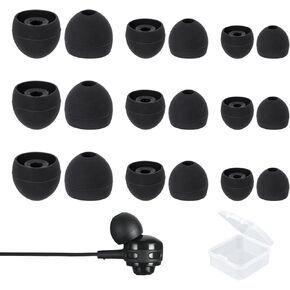 BlingKingdom 9 Pairs Replacement Earbuds Silicone Earbud Tips Earbuds Cap, Earbud Cushions for Most in-Ear Earbuds, 3 Different Size (S/M/L)