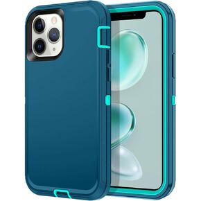 for iPhone 11 Pro Case Heavy Duty 3-Layer[Shockproof][Dropproof][Dust-Proof] Military Grade Rugged Full Body Protection Cover Case for Apple iPhone 11 Pro 5.8 inch,Turquoise