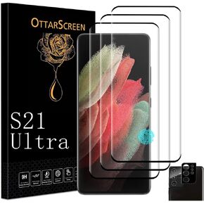 Galaxy S21 واقي الشاشة الفائقة ، Galaxy S21 حامي الشاشة الزجاجية الفائقة 【【3+1 حزمة】 1 حزمة العدسة الكاميرا ، واقي شاشة زجاجي مقسى 9H Samsung Galaxy S21 Ultra in Kuwait