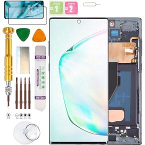 (Without Fingerprint) LCD Display Assembly for Samsung Galaxy Note10+ Plus (Note 10+ Plus) SM-N975U, SM-N975U1, SM-N975F, SM-N9750, SM-N975W, SM-N975N, SM-N975X, SCV45 Screen Replacement kit (Black)