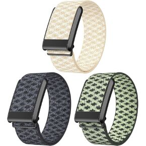 3 Pack Pashm Stretchy Wristband for Whoop 4.0 Straps, Adjustable Soft Sport Nylon Elastic Braided Bands Compatible with Whoop 4.0 Durable Sleep, Wearable Health, Fitness& Activity Tracker