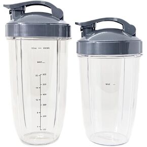 32oz & 24oz Blender Replacement Cups Kits for Nutribullet Pro 600W & 900W - Replacement Parts with Handy Flip - Top To - Go Lids
