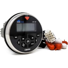 Clarion GR1BT Marine Gauge-Mount Digital Media Receiver