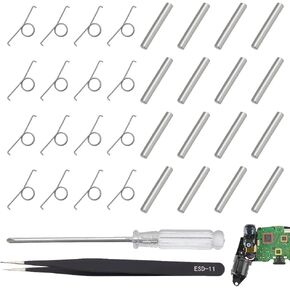 Nbeads 20 PCS Metal Trigger Keys Springs ، L2 R2 Trigger Buttons Springs Trigger Trigger Butting Pression مع أدوات مفك البراغي الملقط لاستبدال وحدة التحكم في تجميع PS5 ، البلاتين.