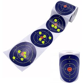 4 inch x 200 pcs Navy Blue Splatter Target roll with Sharp Yellow Blooms Shooting Stickers self Adhesive