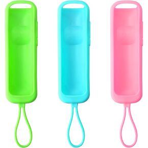Silicone Protective Case for Roku Remote, Pack of 3 Universal Battery Cover Skin Sleeve Compatible with Roku Smart TV Steaming Stick Remote Controls (Blue+Pink+Green)