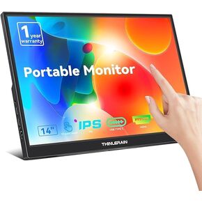 14 Inch FHD 1920x1200 IPS Portable Monitor Touchscreen with Type-C 3.1 & HDMI, Travel Monitor with Kickstand & Speaker, External Monitor for Laptop Phone Computer Xbox Switch PS4/5