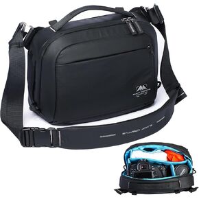Small Camera Bag for Photographers,Compact Camera Shoulder Bag with Rain Cover