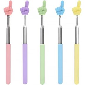 Teacher Pointer,Pointer Stick,Classroom Pointer,1 Set of 5(Purple, Pink, Green, Blue, Yellow)