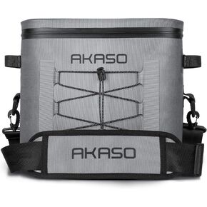 AKASO Soft Cooler Bag 24 Cans Portable Insulated Cooler Bags for Men Reusable Leakproof Cooler Bags for Camping Beach Travel Picnic Boating Fishing Outdoor