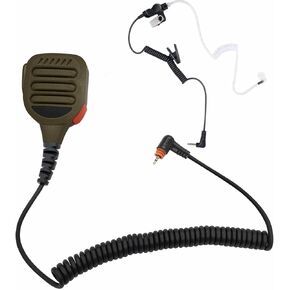 Two Way Radio Shoulder Mic Remote Speaker Microphone with 3.5mm Listen Earpiece for Motorola sl300 tlk100 sl 300 tlk100 Walkie Talkie (Dark Kaki), RE024