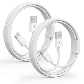 Car Carplay Cable for iPhone 16 15/16 15Pro/16 15Pro Max/16 15Plus, USB A to USB C Cable for iPad Pro 13/12.9/11 inch/Air 5/4th/Mini, 2Pack Car Charger Fast Charging Carplay USB C Cord (White-3FT)