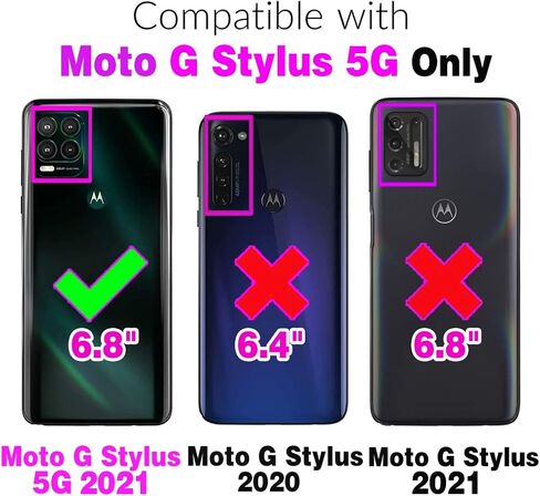 Asuwish Phone Case for Moto G Stylus 5G 2021 Zipper Wallet Detachable Cell Cover with Tempered Glass Screen Protector Crossbody Lanyard Strap Flip Card Holder Motorola GStylus G5 XT2131DL Women Brown in Saudi Arabia