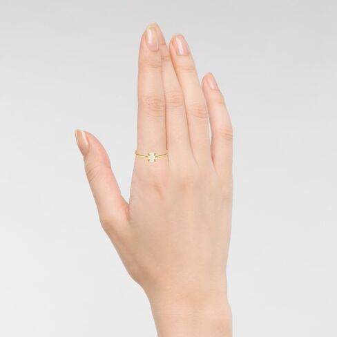 MUSTHAVE 18K Rose Gold Plated Opal Ring, White/Green/Pink Opal, Adjustable Size in Kuwait