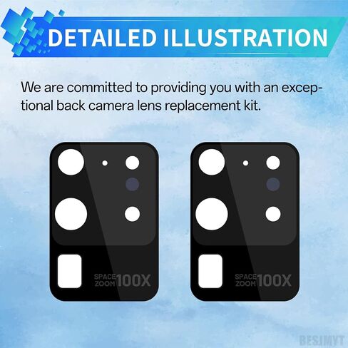 2 Pack Rear Camera Lens Replacement for Samsung Galaxy S20 Ultra 5G Adhesive Back Camera Glass Lens with Full Fix Tool Repair Kit Tweezers Dust Cloth for S20 Ultra 5G SM-G988U SM-G988U1 in Saudi Arabia