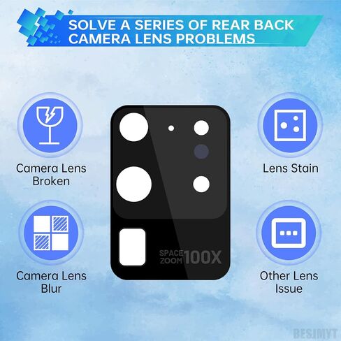 2 Pack Rear Camera Lens Replacement for Samsung Galaxy S20 Ultra 5G Adhesive Back Camera Glass Lens with Full Fix Tool Repair Kit Tweezers Dust Cloth for S20 Ultra 5G SM-G988U SM-G988U1 in Saudi Arabia