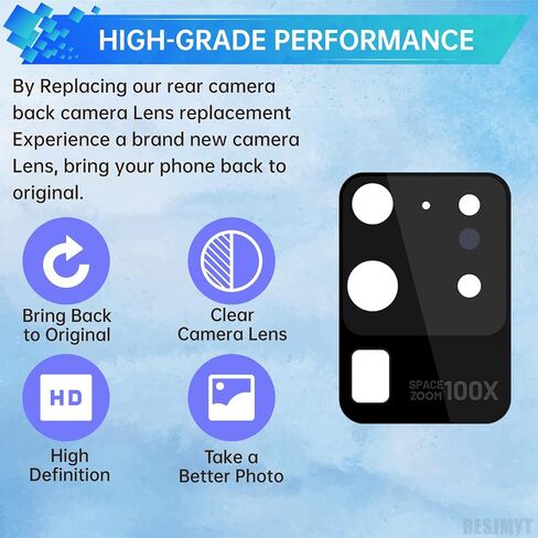 2 Pack Rear Camera Lens Replacement for Samsung Galaxy S20 Ultra 5G Adhesive Back Camera Glass Lens with Full Fix Tool Repair Kit Tweezers Dust Cloth for S20 Ultra 5G SM-G988U SM-G988U1 in Saudi Arabia