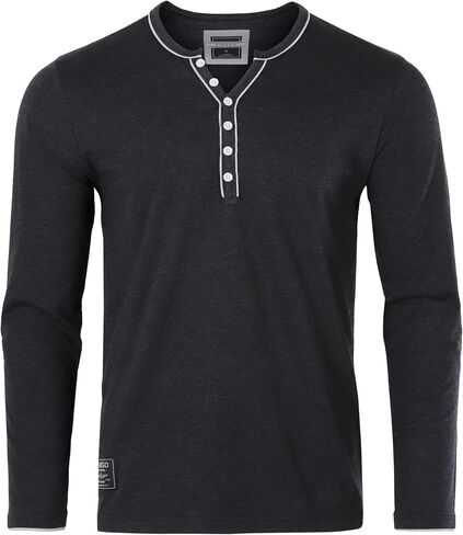 ZIMEGO Mens Long Sleeve Shirts Casual Henley Shirt Short Sleeve Button Up Tee in Kuwait