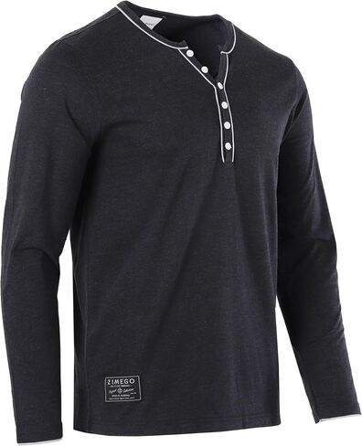 ZIMEGO Mens Long Sleeve Shirts Casual Henley Shirt Short Sleeve Button Up Tee in Kuwait