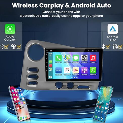 4+64GB Car Radio for Toyota Matrix 2003-2004 & Pontiac Vibe 2003-2008 with Wireless Carplay & Android Auto, 9 inch IPS Car Stereo with Voice Control Bluetooth 5.2 GPS WiFi FM DSP EQ SWC Backup Camera in Kuwait