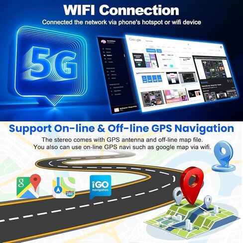 4+64GB Car Radio for Toyota Matrix 2003-2004 & Pontiac Vibe 2003-2008 with Wireless Carplay & Android Auto, 9 inch IPS Car Stereo with Voice Control Bluetooth 5.2 GPS WiFi FM DSP EQ SWC Backup Camera in Kuwait