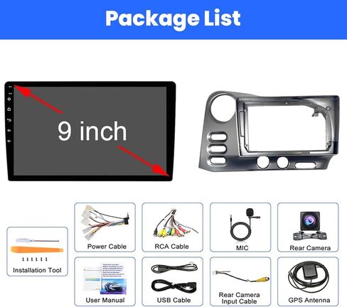 4+64GB Car Radio for Toyota Matrix 2003-2004 & Pontiac Vibe 2003-2008 with Wireless Carplay & Android Auto, 9 inch IPS Car Stereo with Voice Control Bluetooth 5.2 GPS WiFi FM DSP EQ SWC Backup Camera in Kuwait